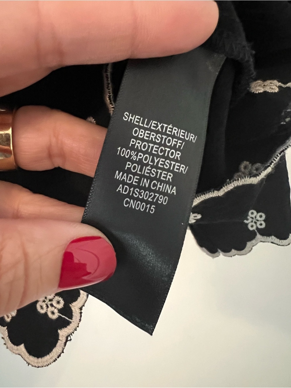Adrianna Papell Black Embroidered Tie-Front Top size XL (Z139) - Picture 4 of 8